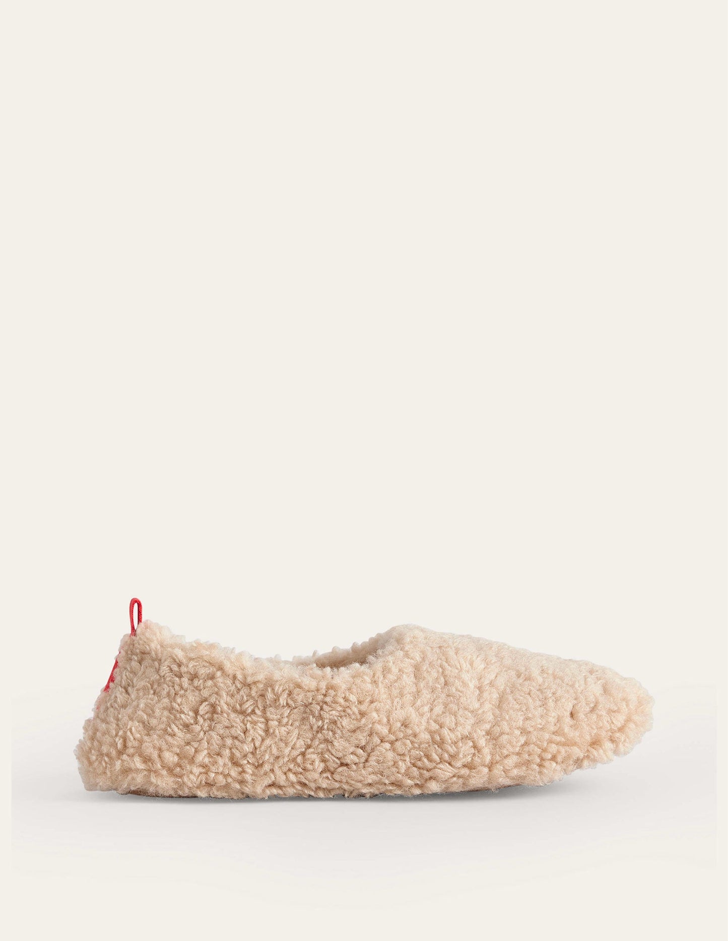 Borg Ballerina Slippers-Natural Borg