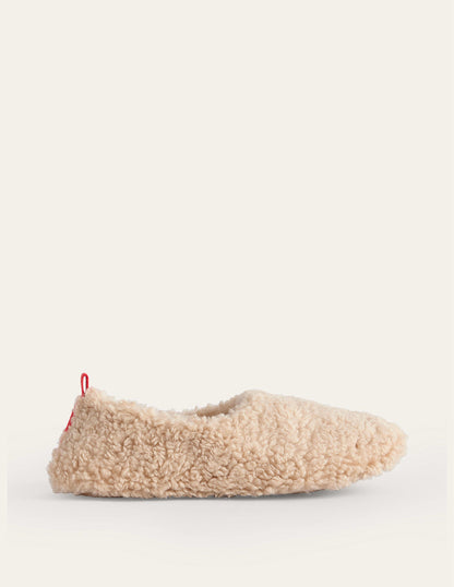 Borg Ballerina Slippers-Natural Borg-2