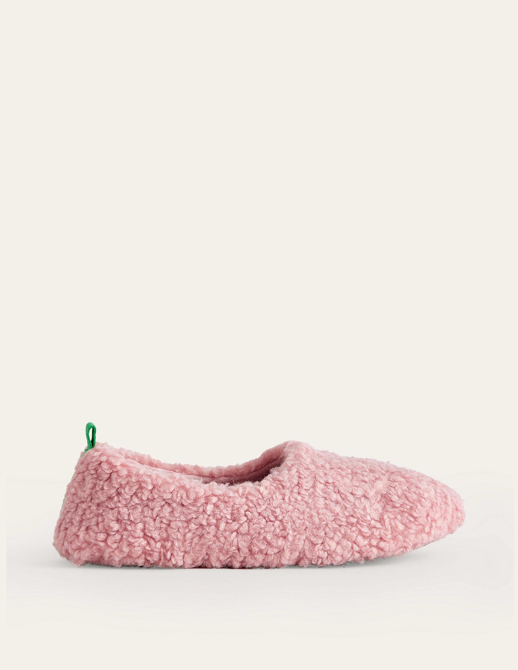 Borg Ballerina Slippers-Pink - Image 2