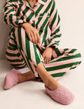 Borg Ballerina Slippers-Pink