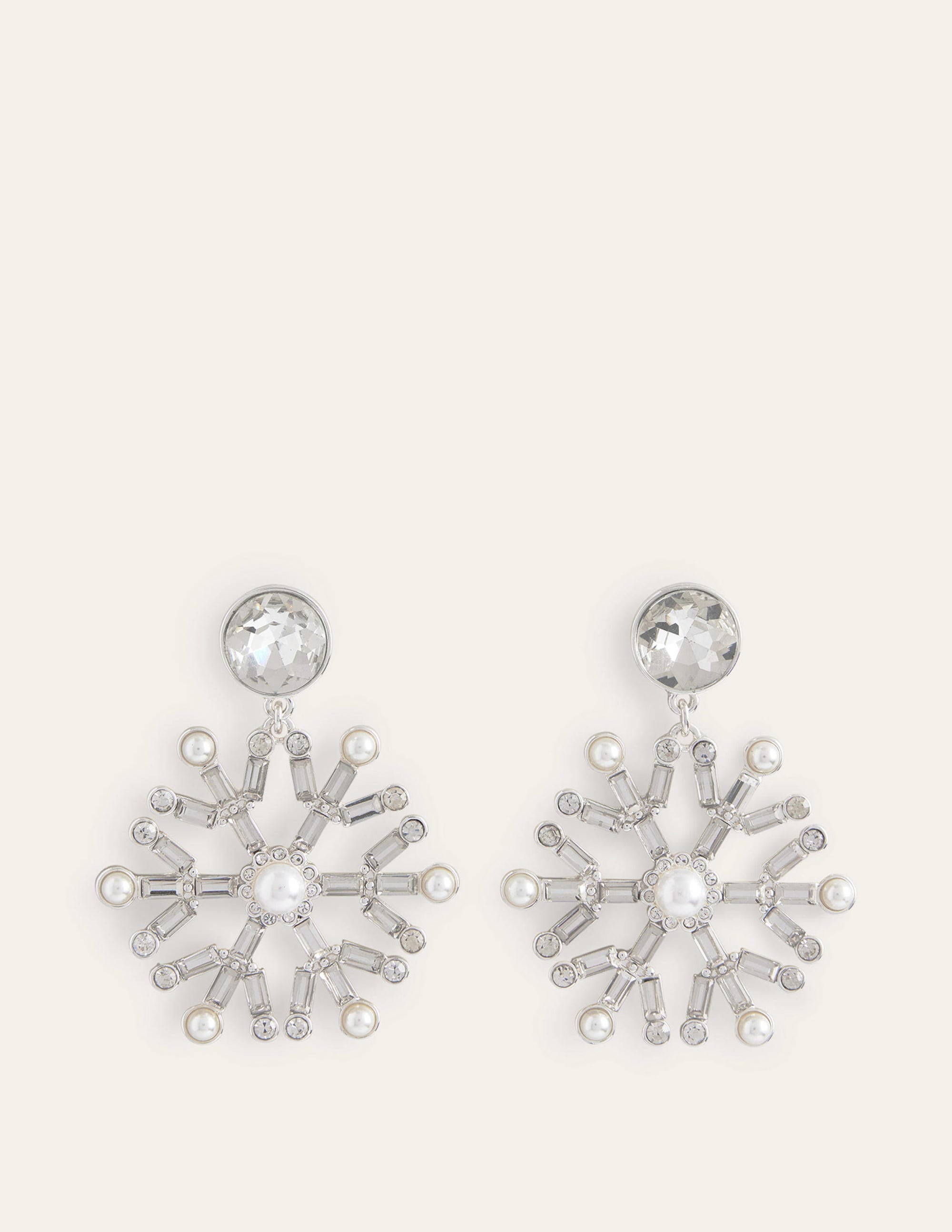Festive Jewelled Earrings-Snowflake - Image 2