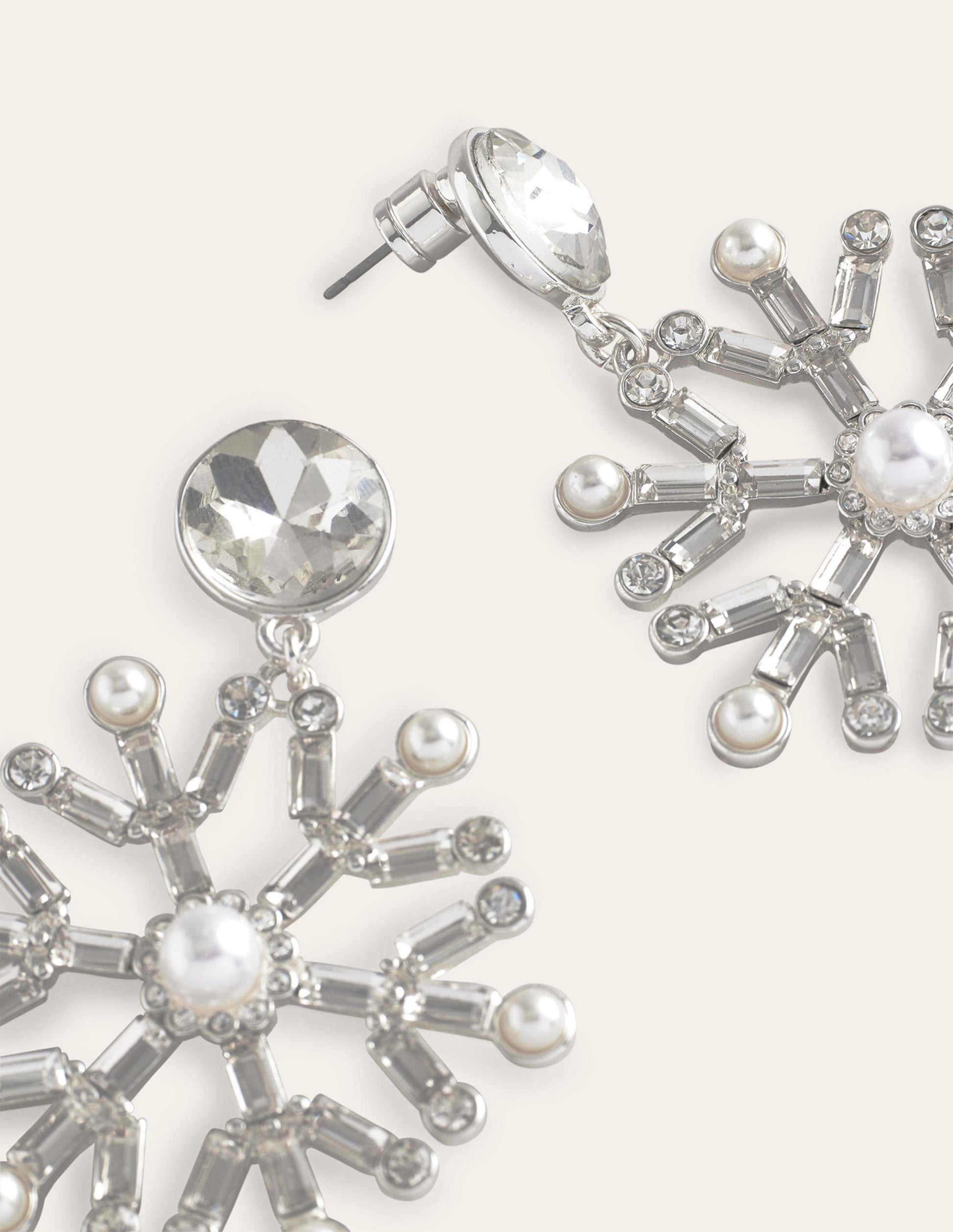 Festive Jewelled Earrings-Snowflake-3