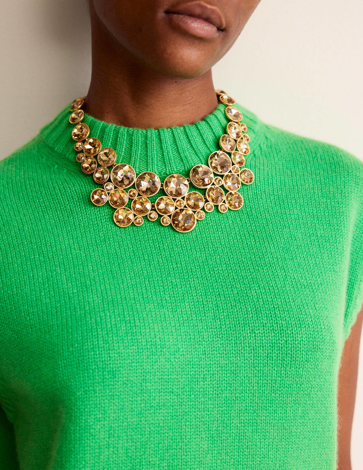 Andrea Jewel-Cluster Necklace-Gold - Image 1
