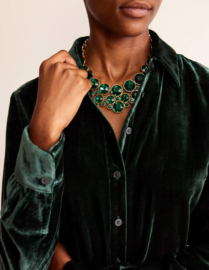 Andrea Jewel-Cluster Necklace-Green-1