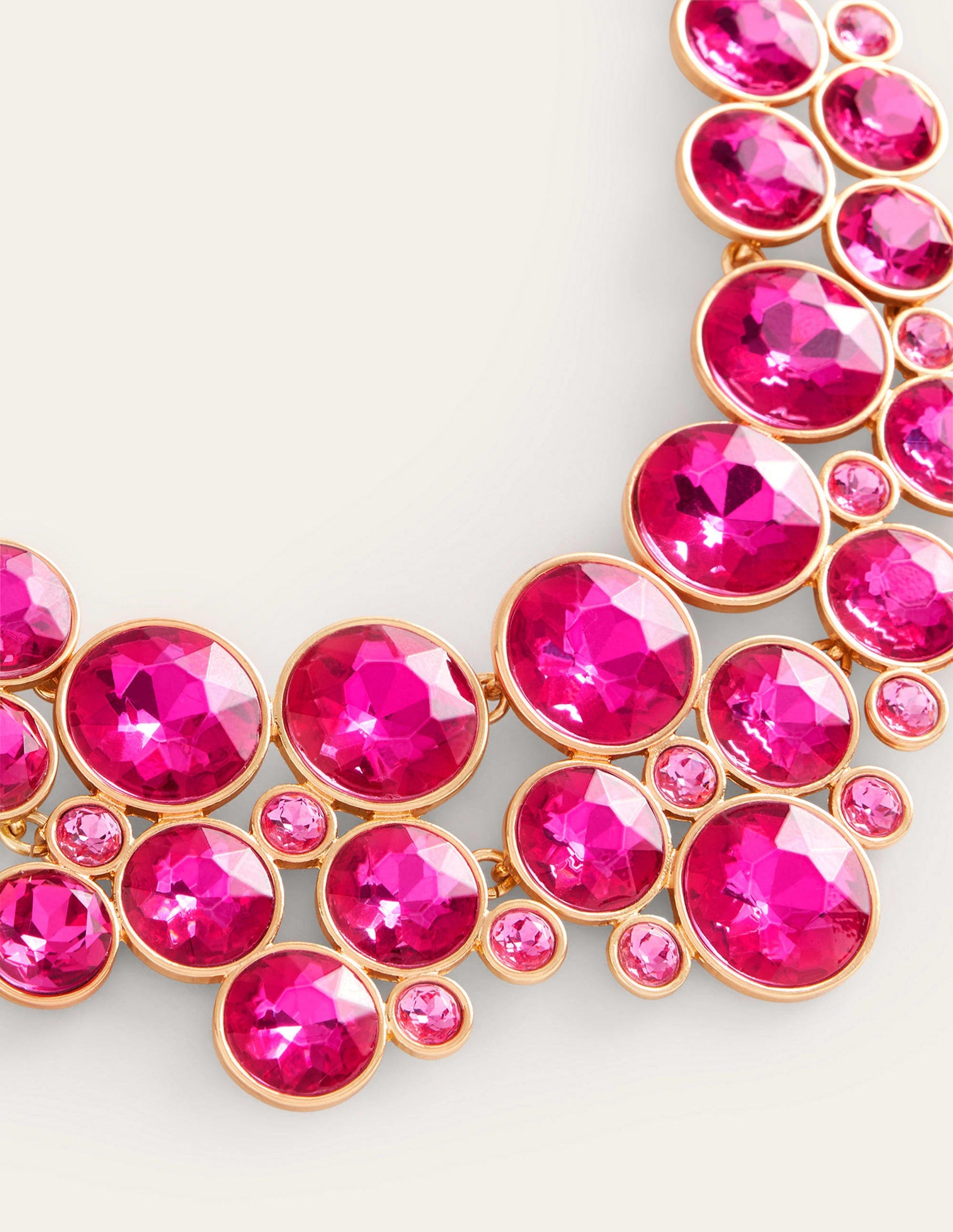 Andrea Jewel-Cluster Necklace-Hot Pink-3