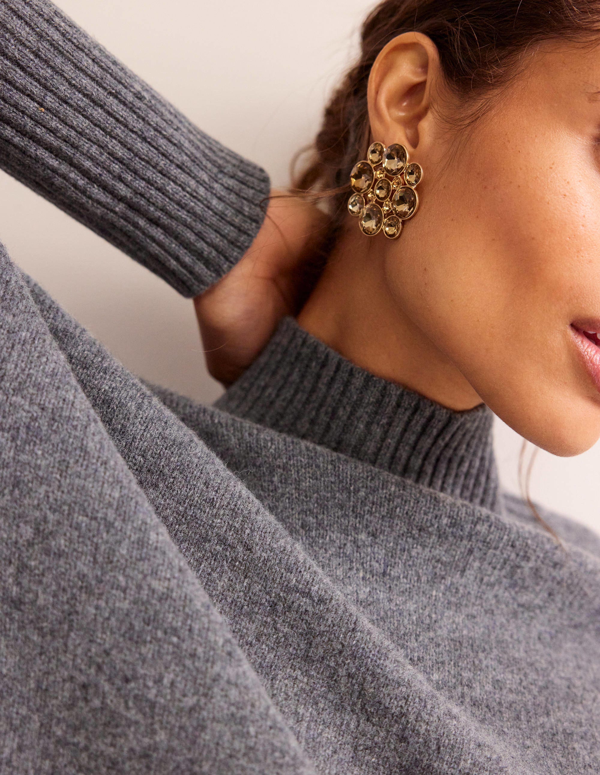 Andrea Jewel-Cluster Earrings-Gold - Image 1