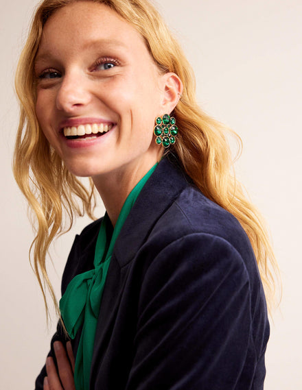 Andrea Jewel-Cluster Earrings-Green