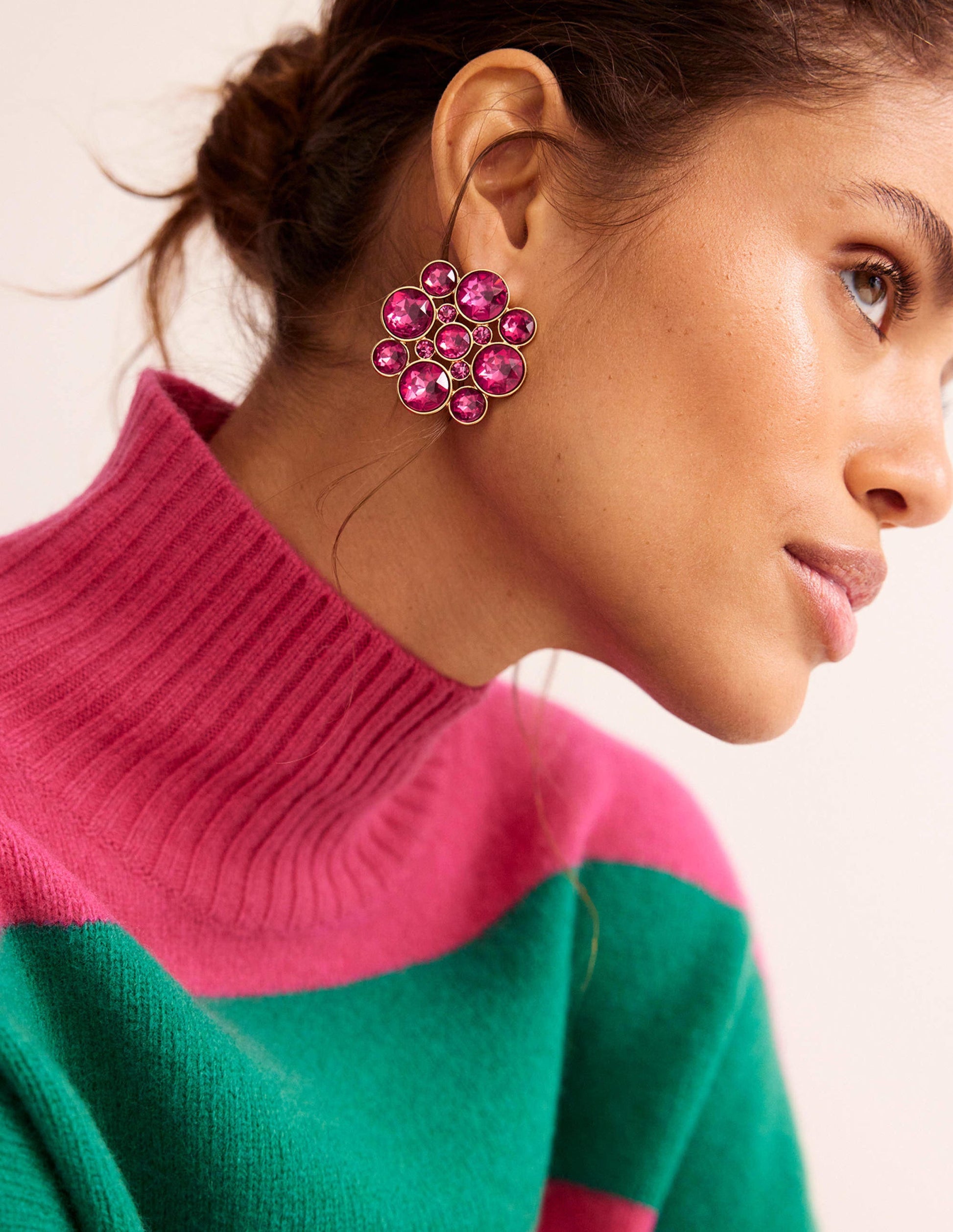 Andrea Jewel-Cluster Earrings-Pink-1