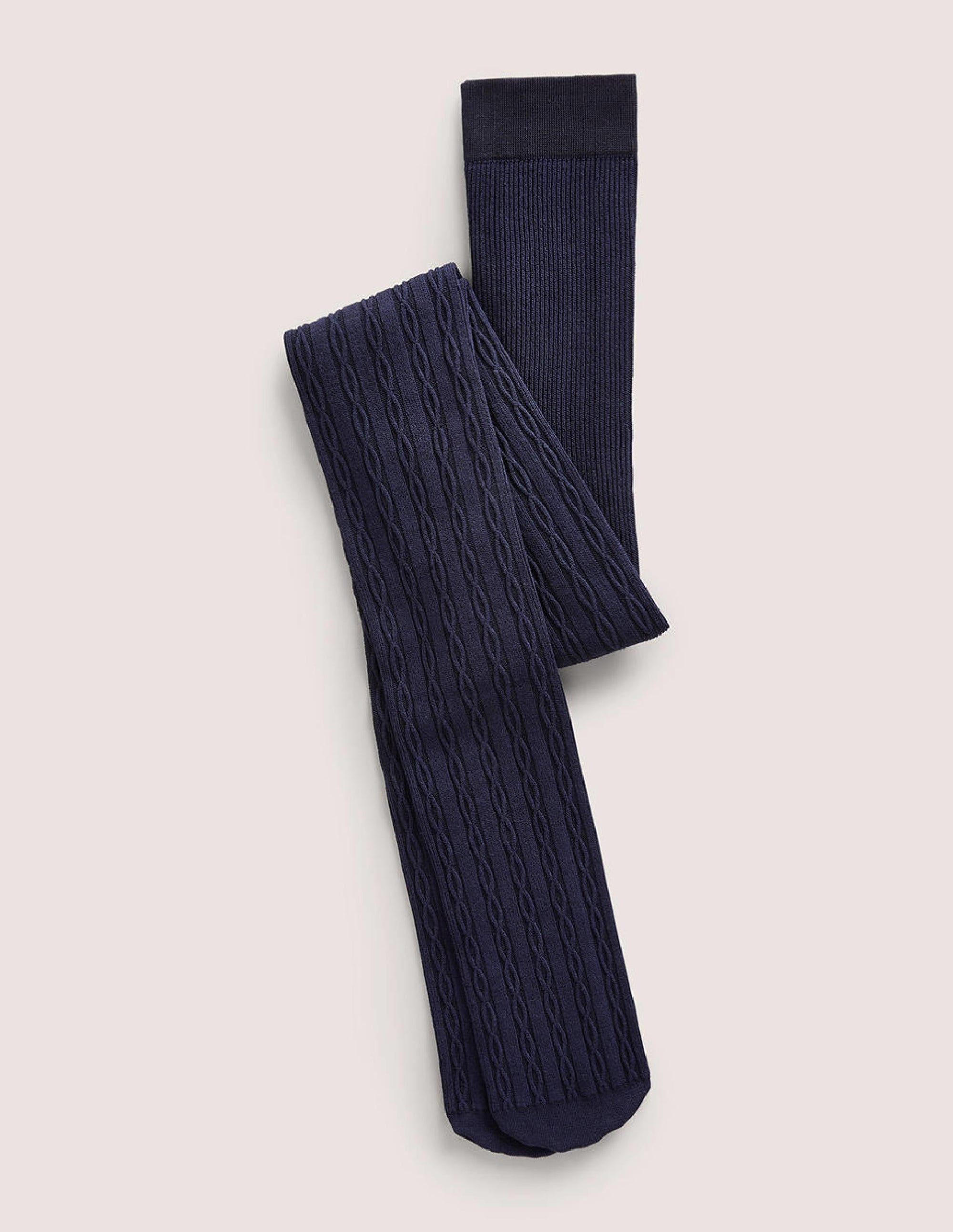 Cable-Knit Tights-Navy - Image 1