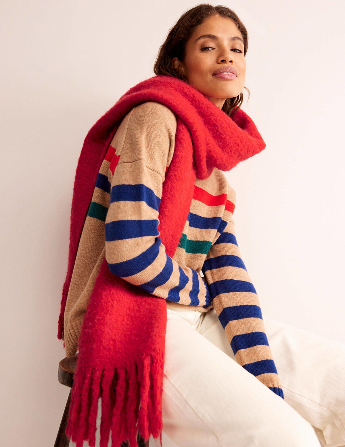 Fluffy Scarf-Brilliant Red-1