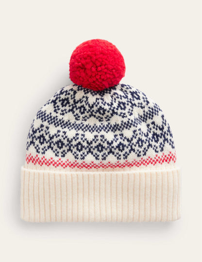 Fair Isle Wool Hat-Navy/ Oatmeal Fairisle-2