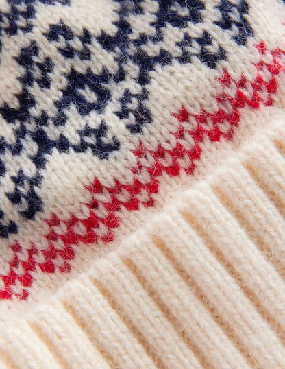 Fair Isle Wool Hat-Navy/ Oatmeal Fairisle-3