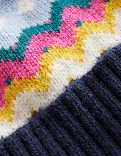 Classic Fair Isle Hat-Navy-3