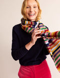Metallic-Stripe Scarf-Rainbow