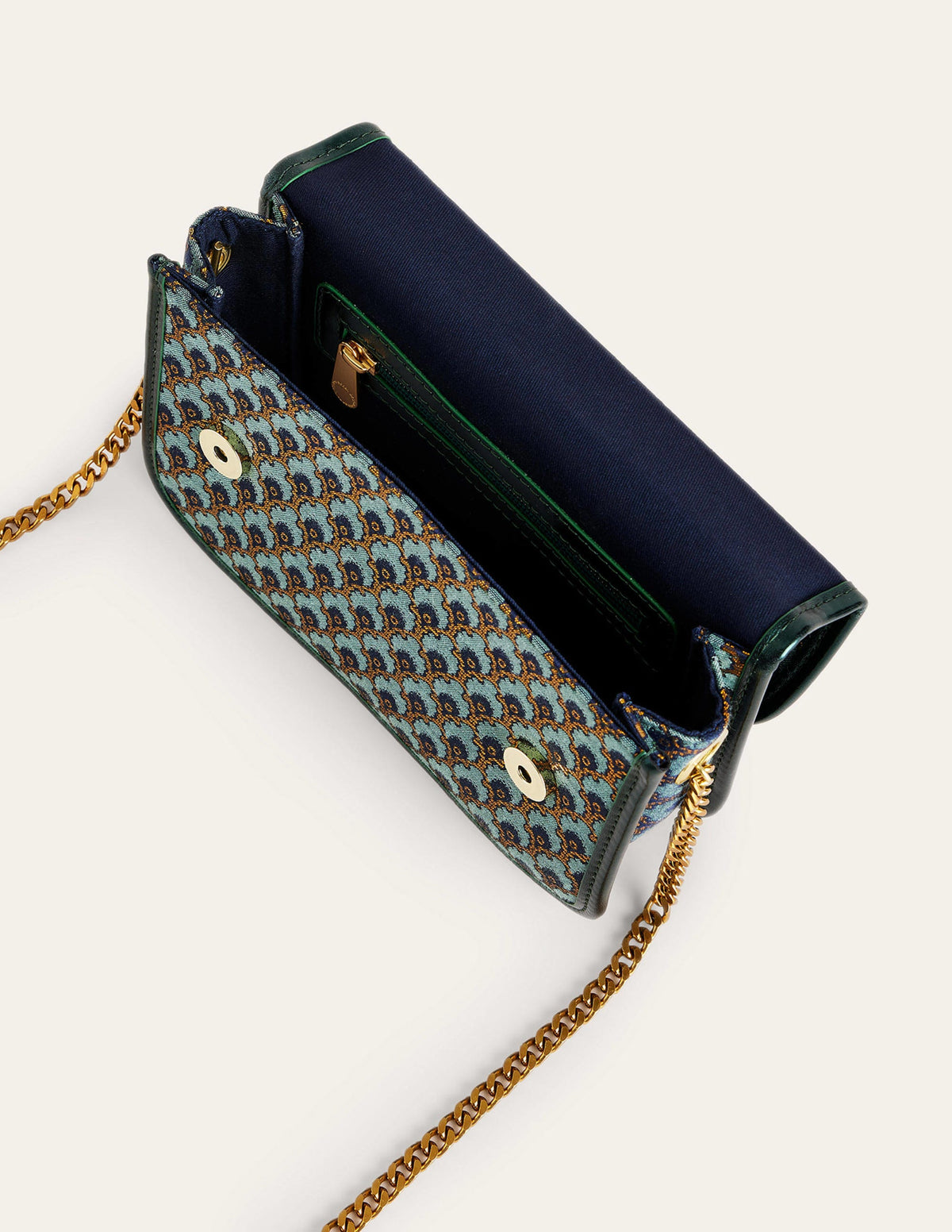 Snaffle-Trim Cross-Body Bag-Jacquard - Image 4