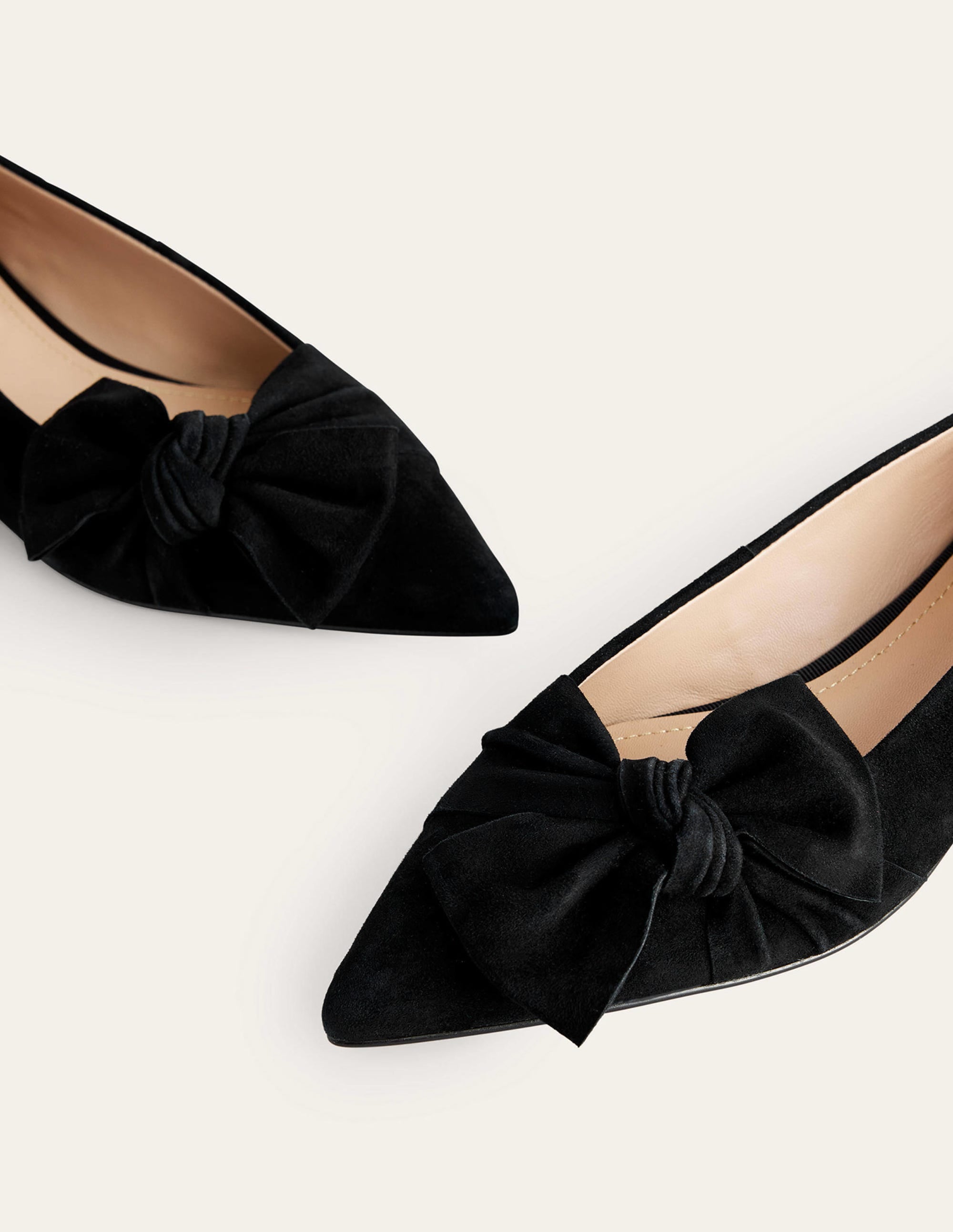 Bow Ballet Flats-Black Suede - Image 4