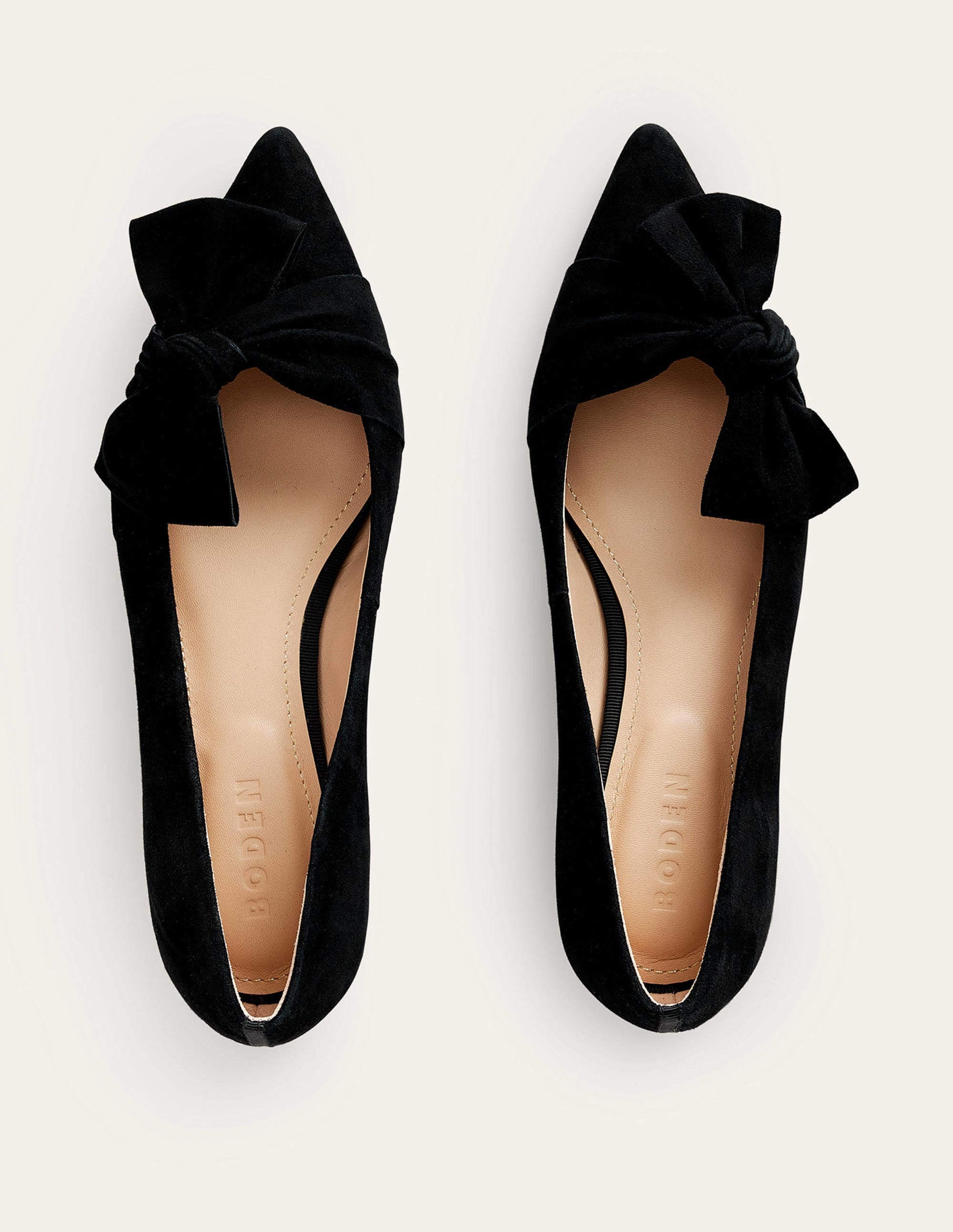 Bow Ballet Flats-Black Suede - Image 5