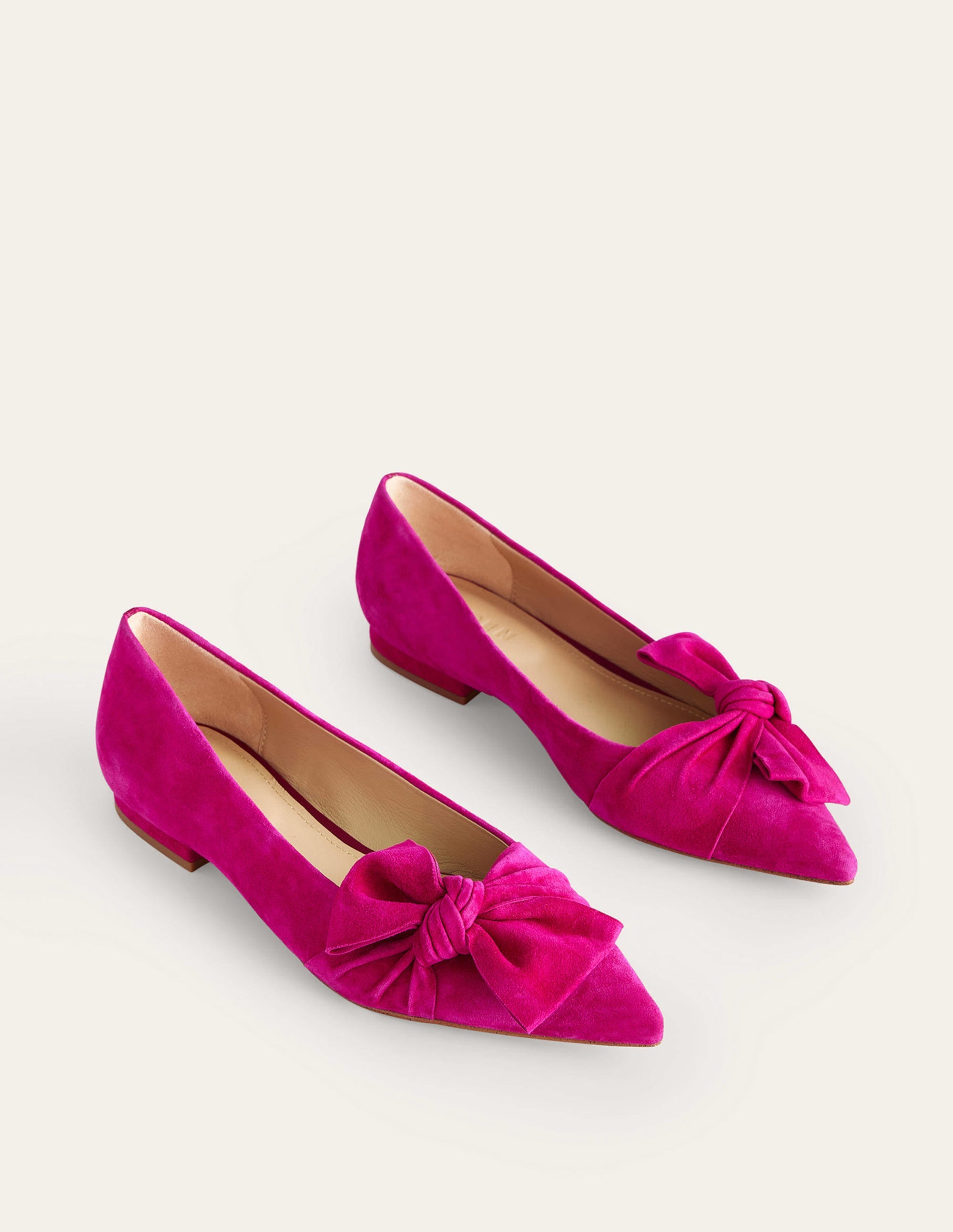 Bow Ballet Flats-Vibrant Plum Suede - Image 3
