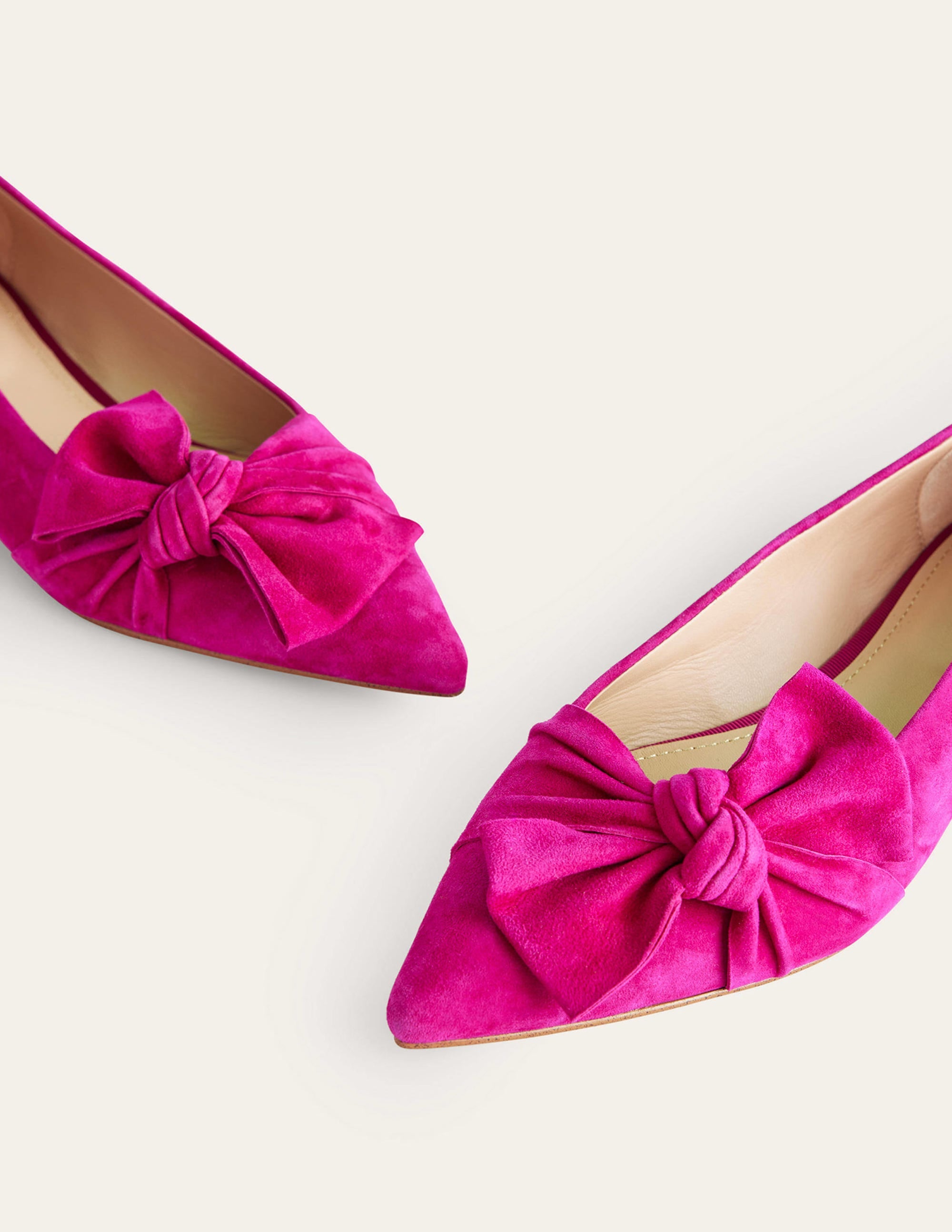 Bow Ballet Flats-Vibrant Plum Suede - Image 4