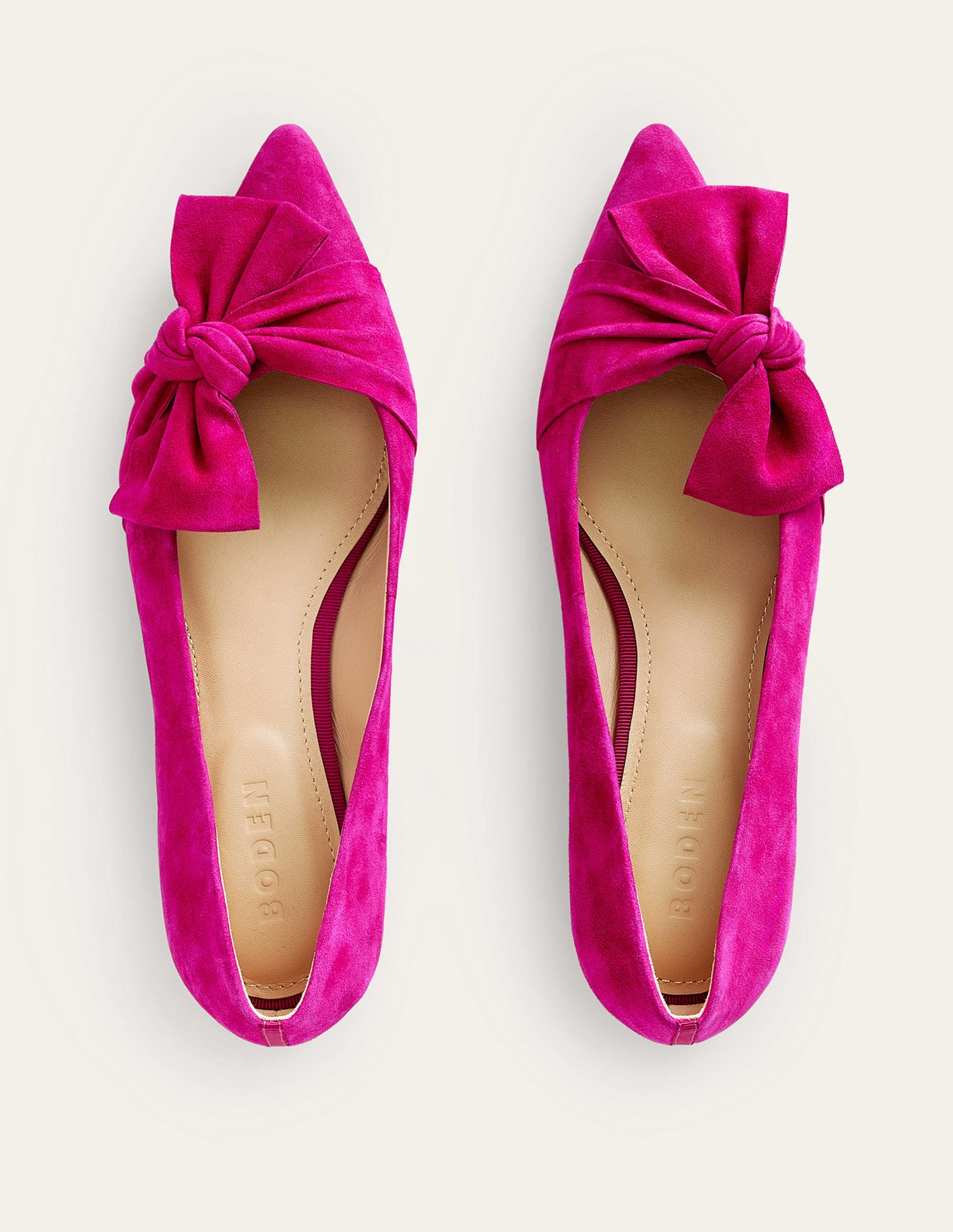 Bow Ballet Flats-Vibrant Plum Suede - Image 5