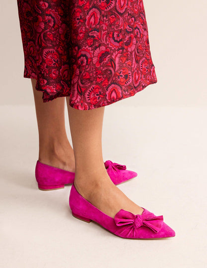 Bow Ballet Flats-Vibrant Plum Suede-1