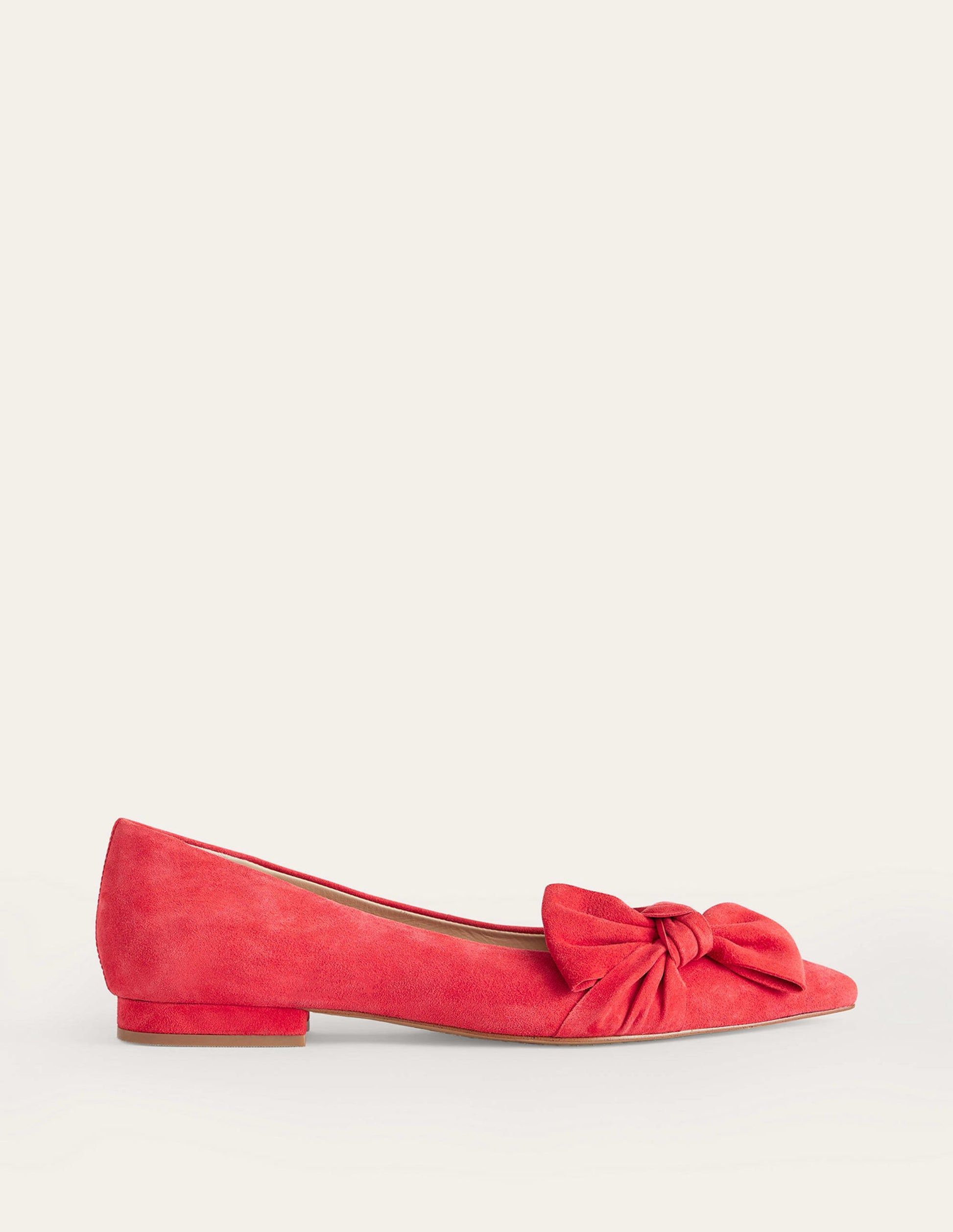 Bow Ballet Flats-Brilliant Red Suede-2