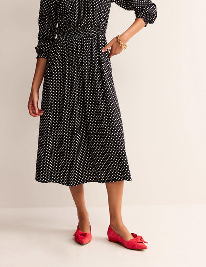 Bow Ballet Flats-Brilliant Red Suede-1