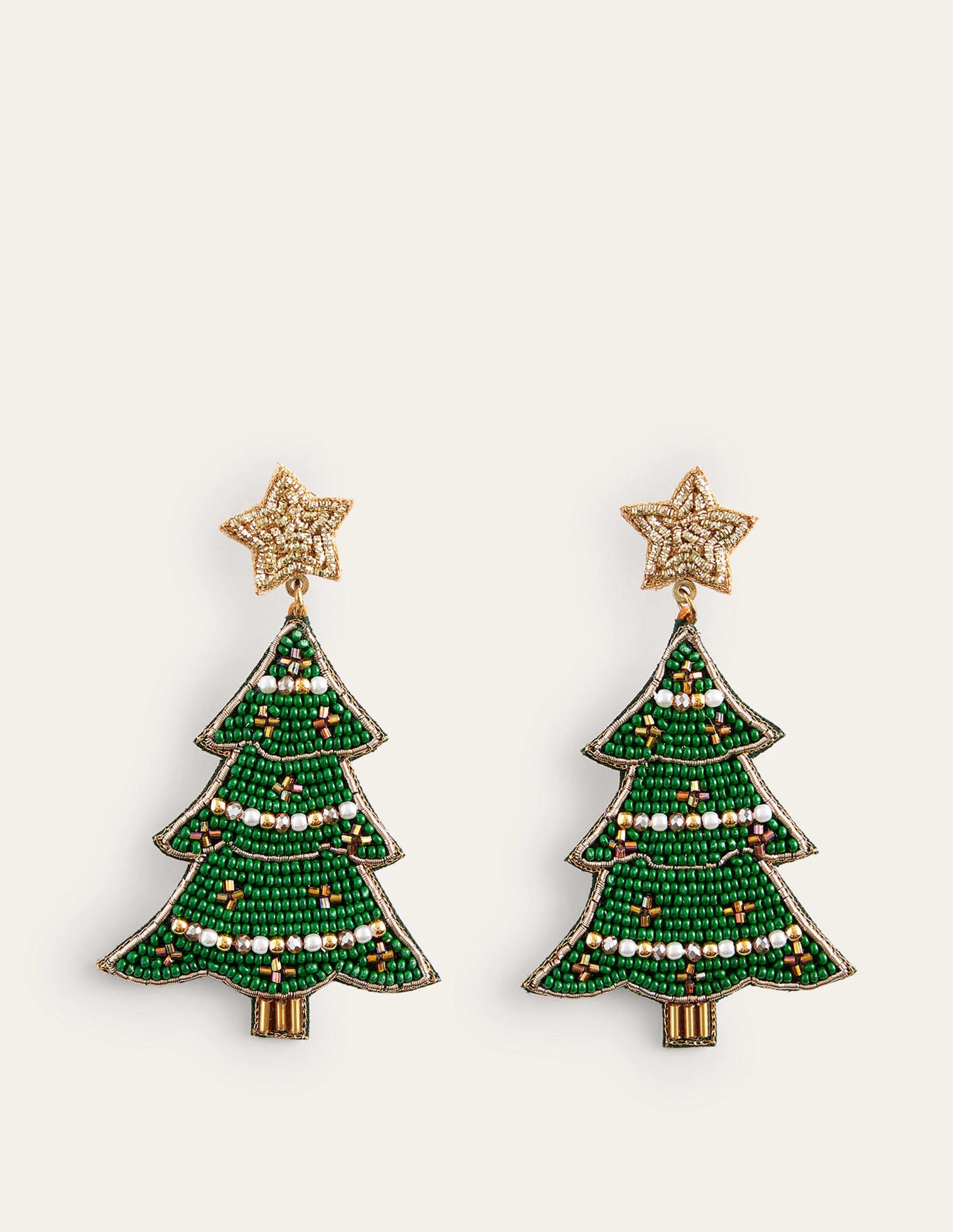 Festive Embellished Earrings-Christmas Tree-2