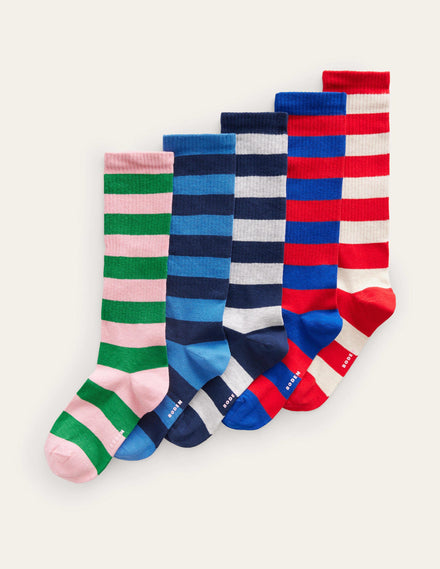 5-Pack Boot Socks-Multi Stripe
