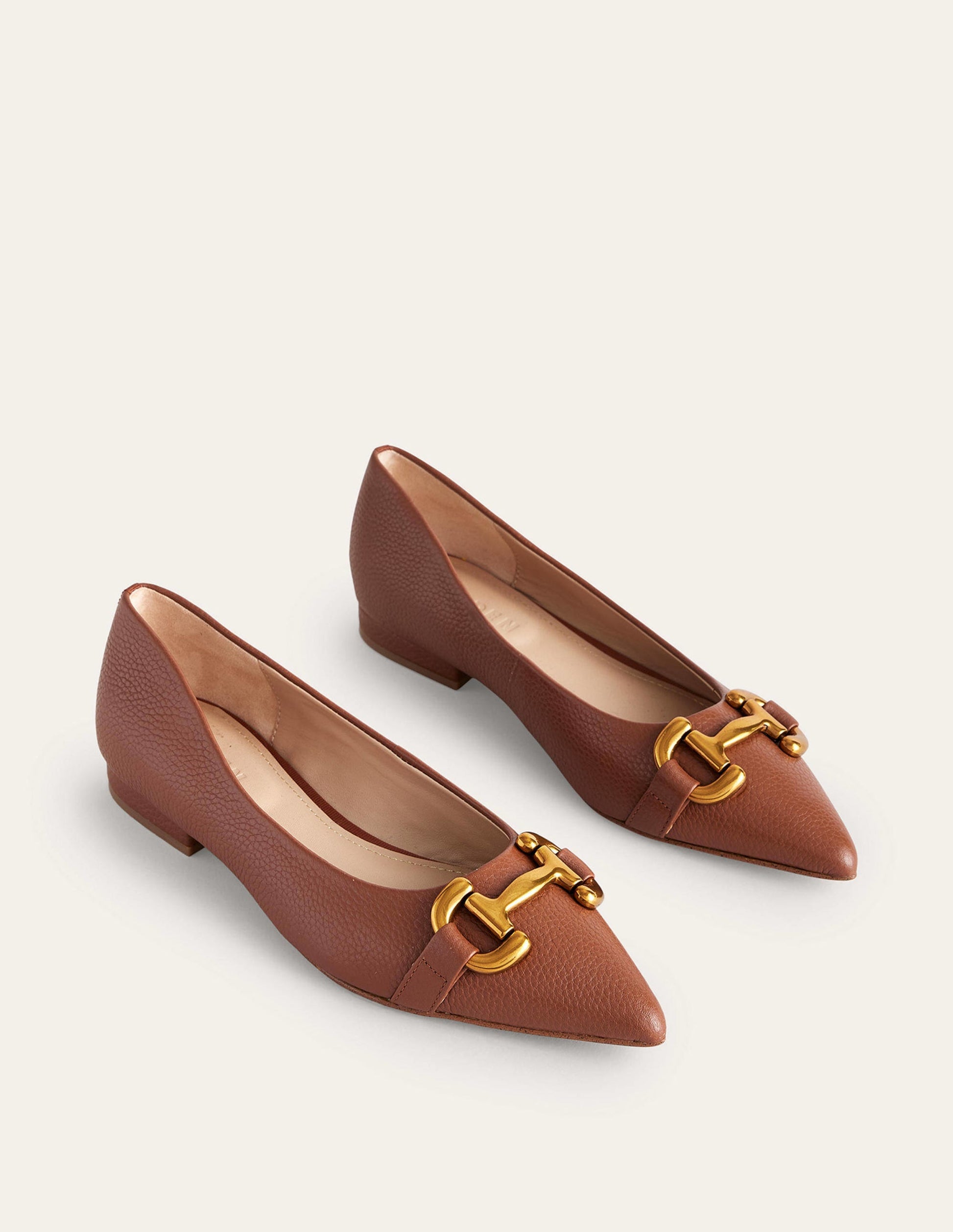 Iris Snaffle Ballet Flat-Tan Tumbled Leather-3