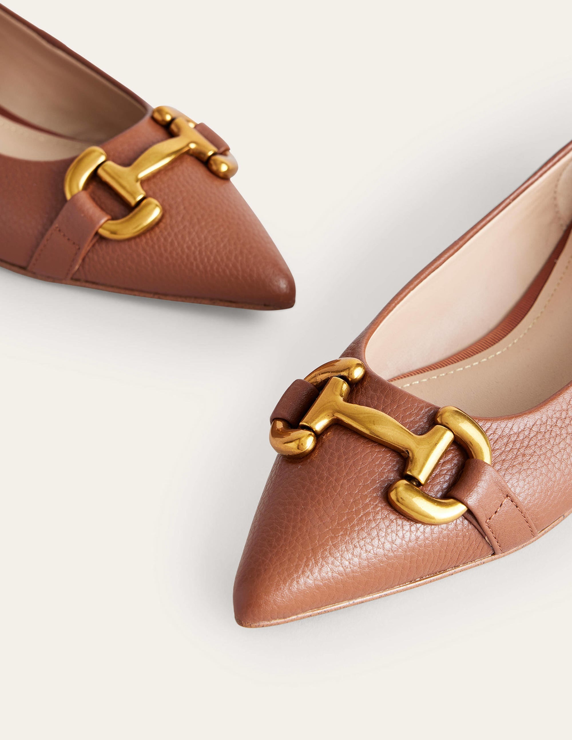 Iris Snaffle Ballet Flat-Tan Tumbled Leather - Image 4