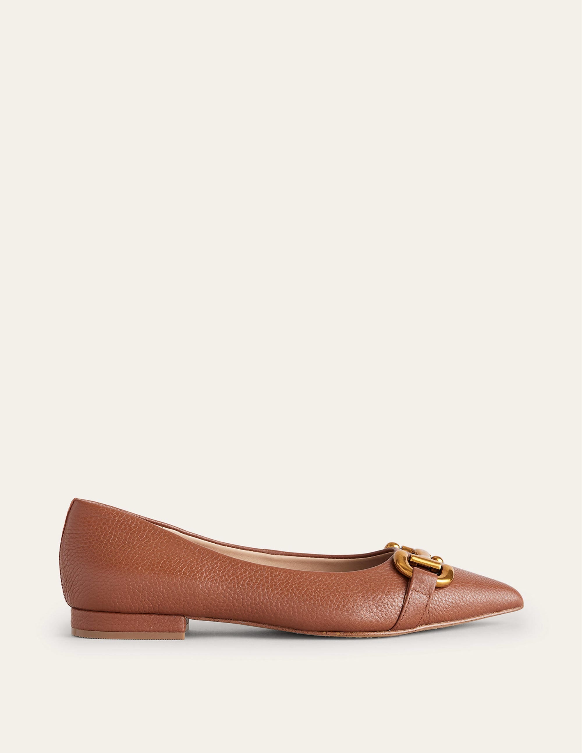 Iris Snaffle Ballet Flat-Tan Tumbled Leather - Image 2