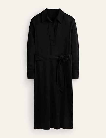 Clean Midi Pop Over Dress-Black-5