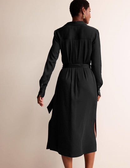 Clean Midi Pop Over Dress-Black-3