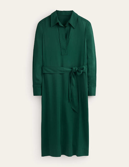 Clean Midi Pop Over Dress-Emerald Night-7