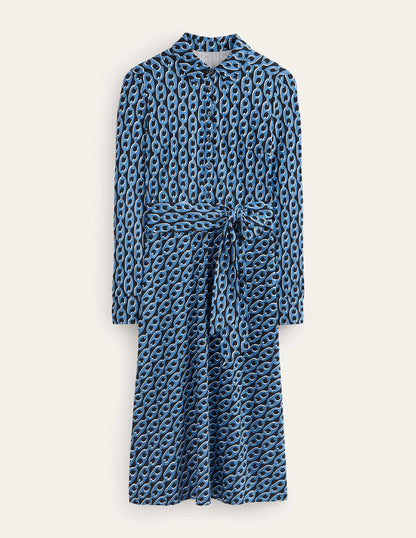 Laura Jersey Midi Shress-Azure, Geo Chain-7