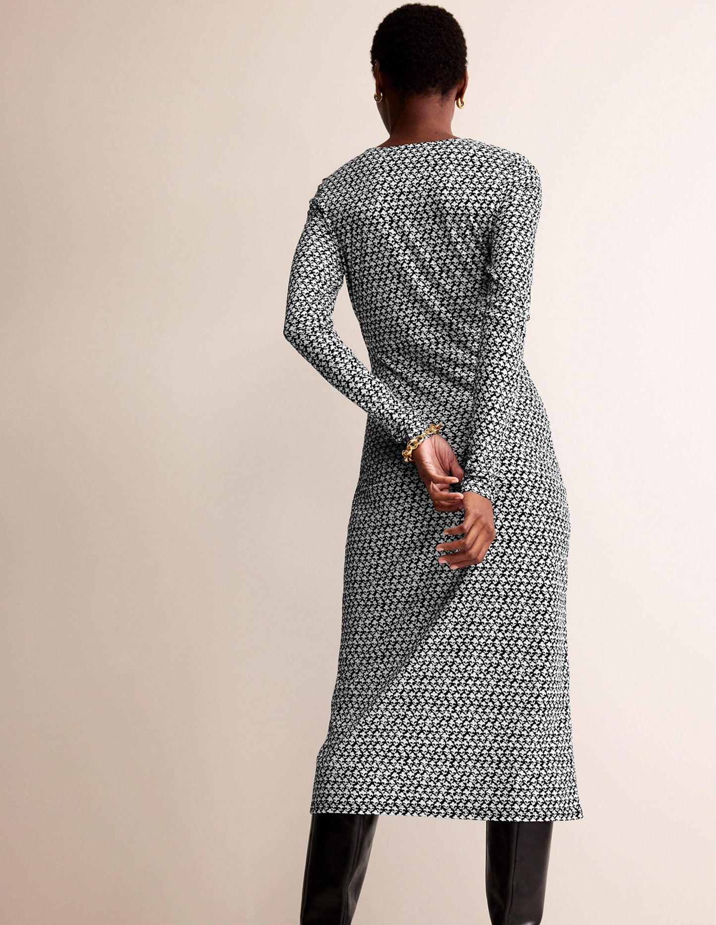 Empire Knot Midi Dress-Black, Lily Sprig