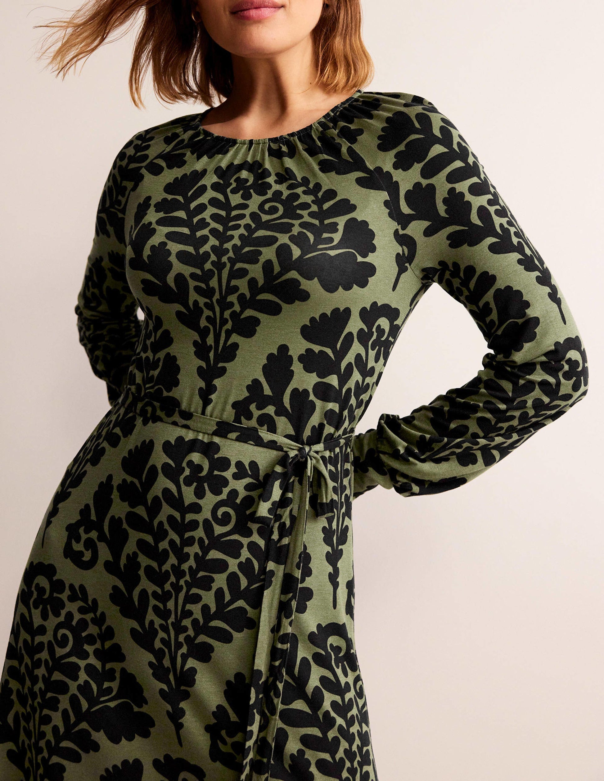 Placement Print Maxi Dress-Spruce, Blossomy-2