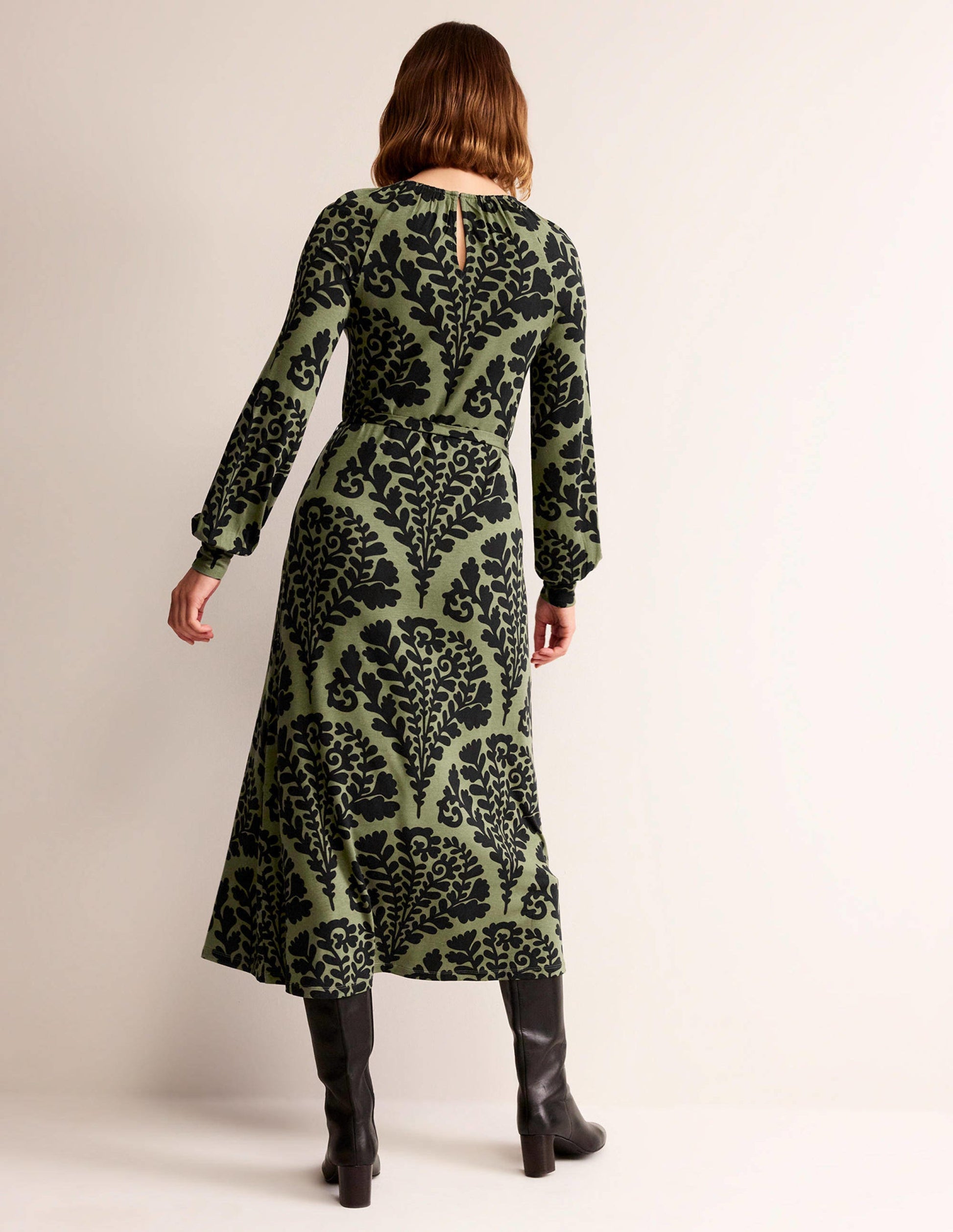 Placement Print Maxi Dress-Spruce, Blossomy-3