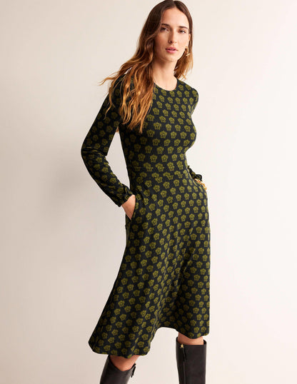 Camille Jersey Midi Dress-Black, Lily-4