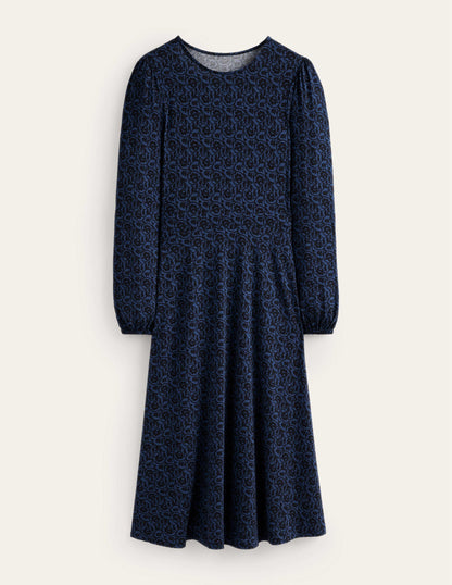 Camille Jersey Midi Dress-Atlantic, Primrose Swirl-5