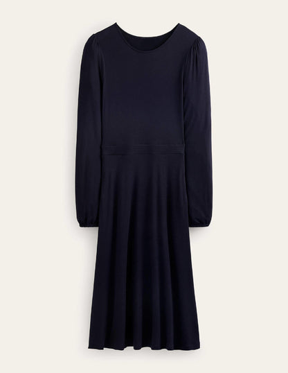 Camille Jersey Midi Dress-Navy-5