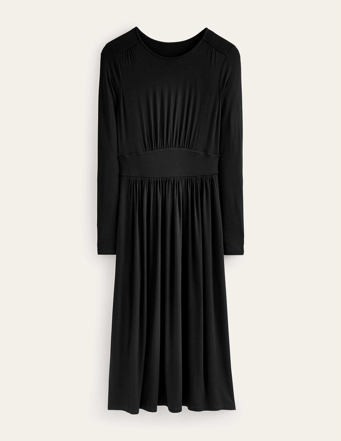 Thea Long Sleeve Midi Dress-Black