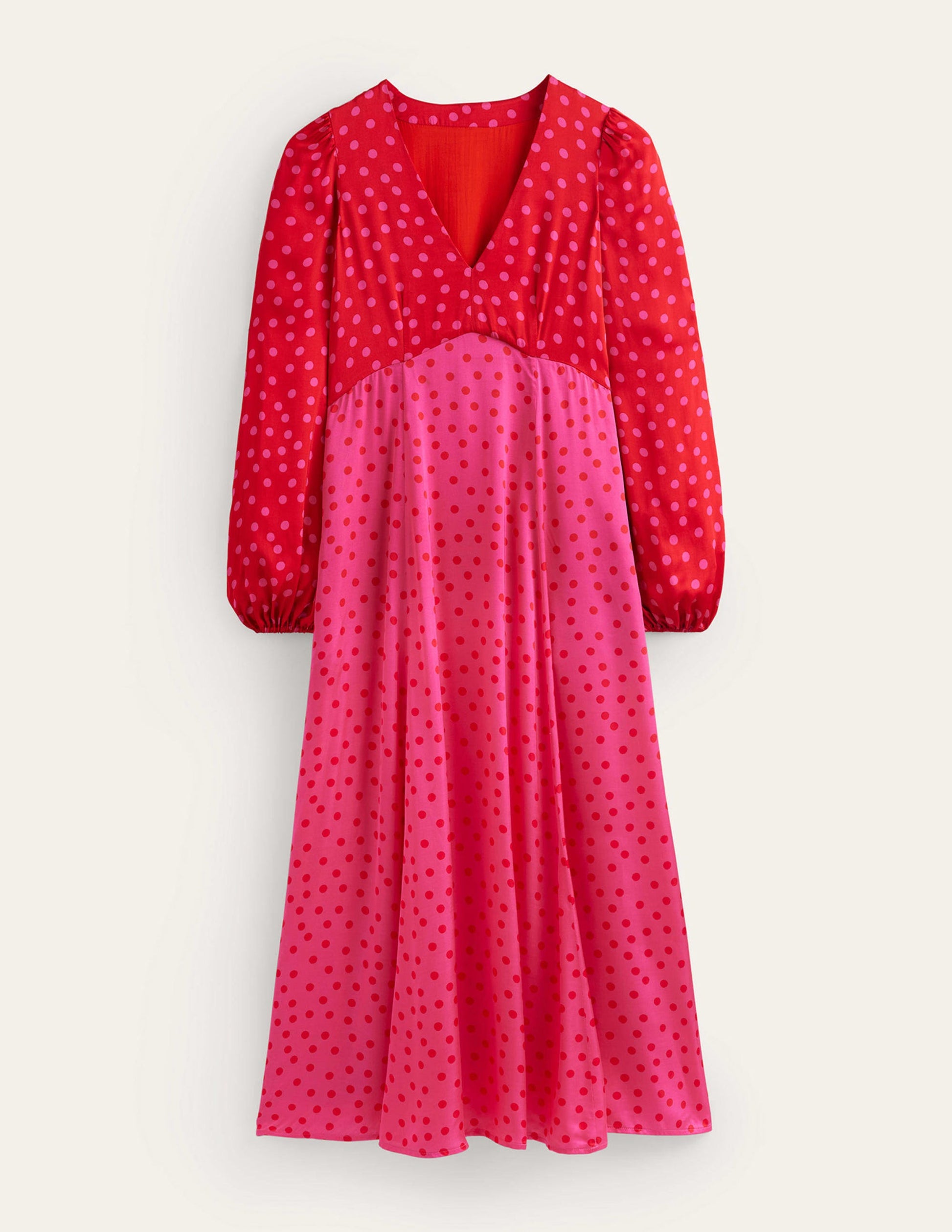 Blouson Sleeve Midi Tea Dress-Salsa, Dotty Spot-6