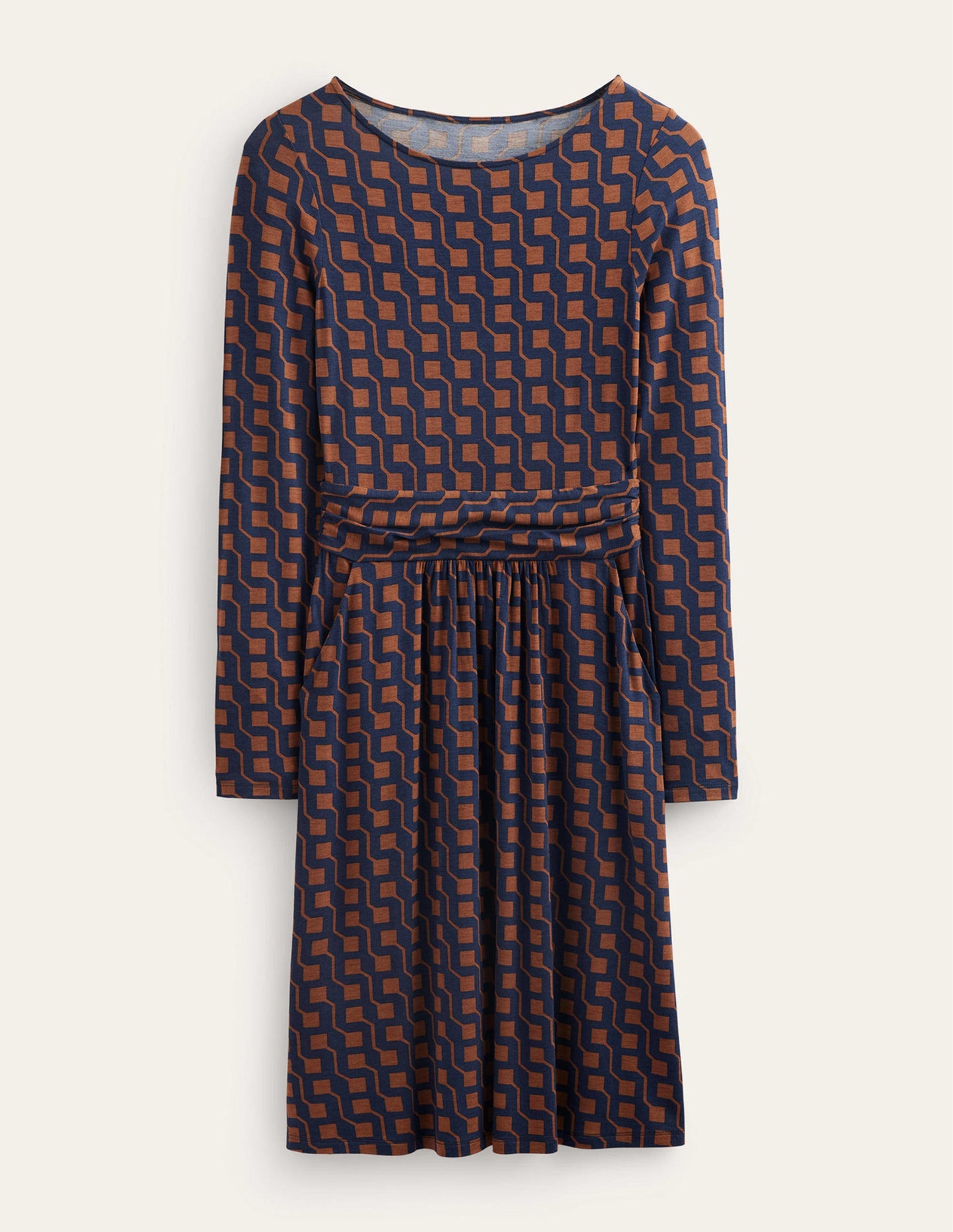 Abigail Jersey Dress-Cognac, Cube Geo