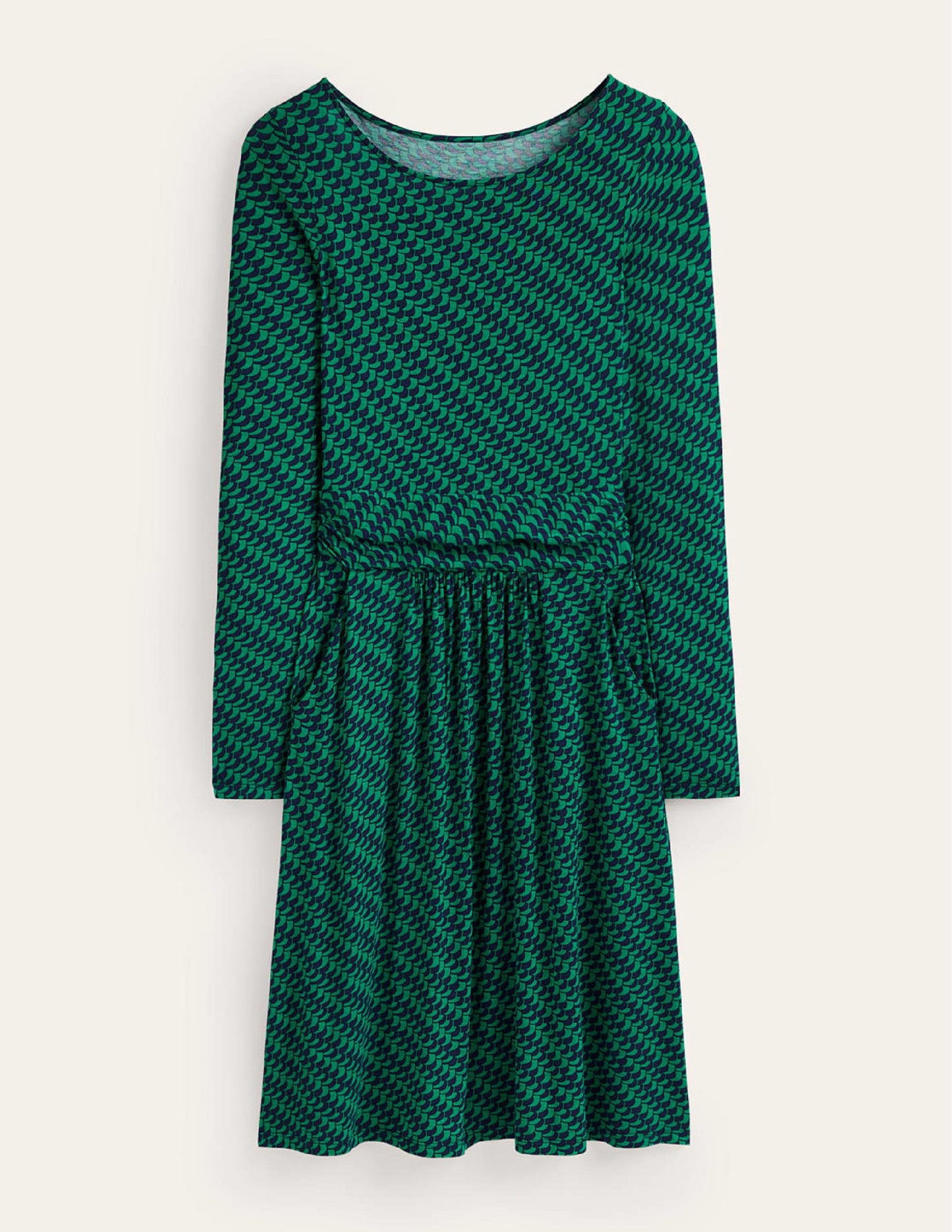 Abigail Jersey Dress-Veridian Green, Geo Fall