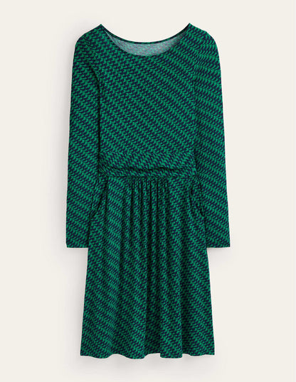 Abigail Jersey Dress-Veridian Green, Geo Fall-5