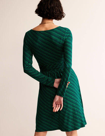 Abigail Jersey Dress-Veridian Green, Geo Fall-3