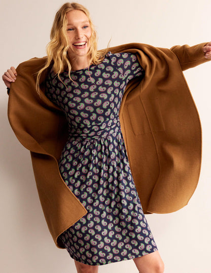 Abigail Jersey Dress-Navy, Paisley Bunch-1