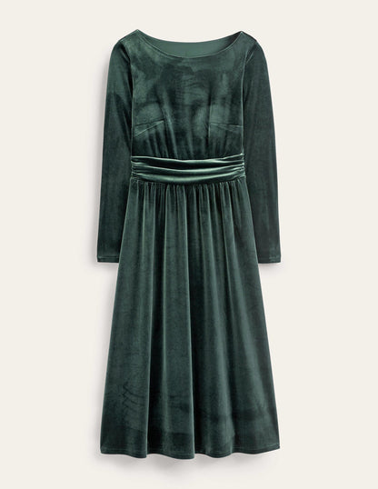 Abigail Velvet Midi Dress-Chatsworth Green-6